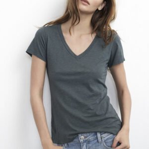 Kaos V Neck Wanita Lengan Pendek (1Lusin/12 Pcs) KSVS-0002