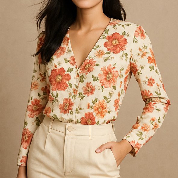 Blouse Motif Bunga 1 (1Lusin/12Pcs) BLMB-0001