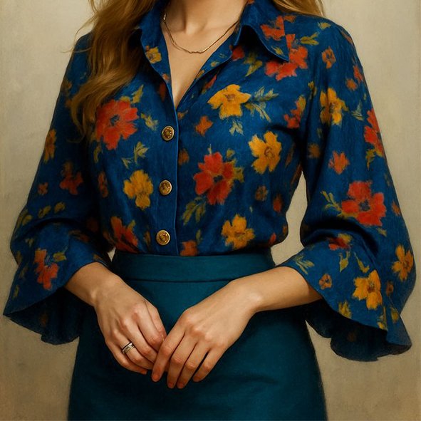 Blouse Motif Bunga 3 (1Lusin/12Pcs) BLMB-0003