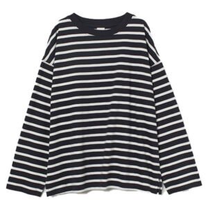 Kaos Wanita Motif Garis Lengan Panjang (1Lusin/12Pcs) KSGL-0002